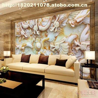 【無(wú)縫墻布 墻紙 3D富貴吉祥沙發(fā)電視背景墻 大型壁畫個(gè)性定制廠家】 - 產(chǎn)品庫(kù)